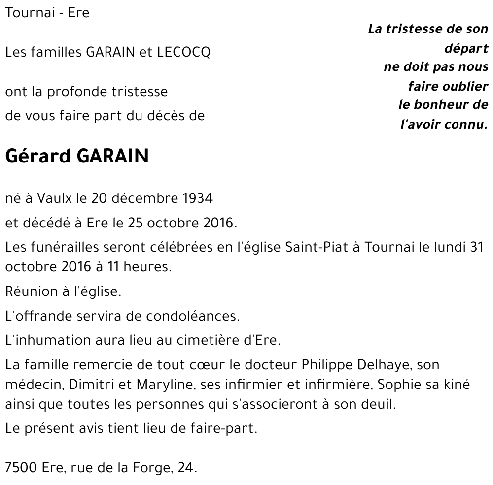 Gérard GARAIN