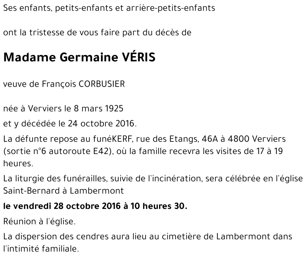 Germaine VERIS