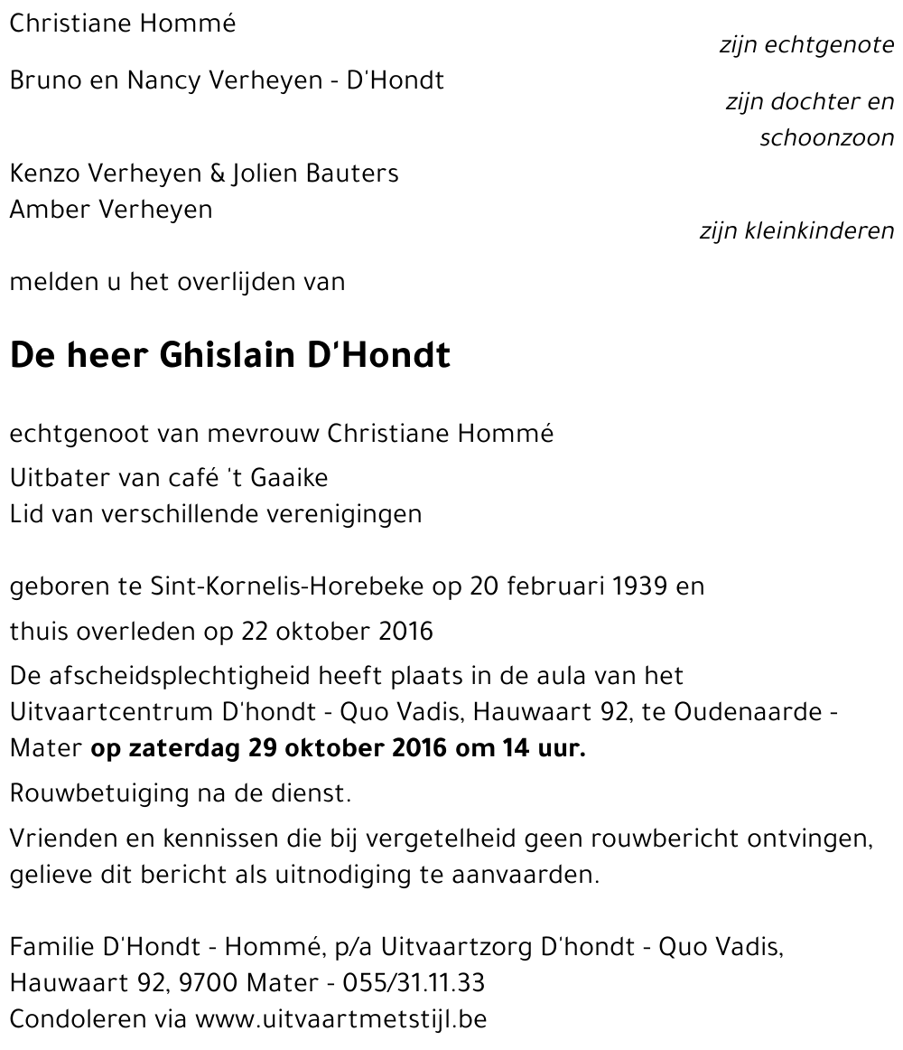 Ghislain D'hondt