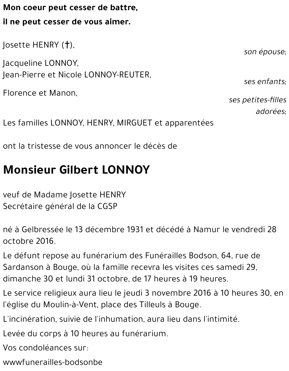 Gilbert LONNOY