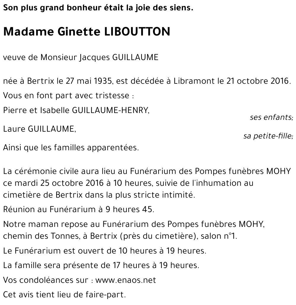 Ginette LIBOUTTON