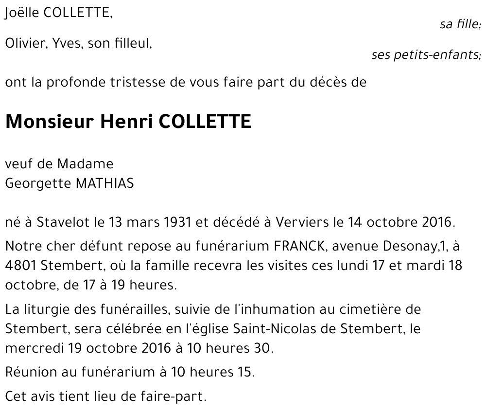 Henri COLLETTE