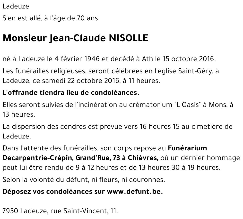 Jean-Claude NISOLLE