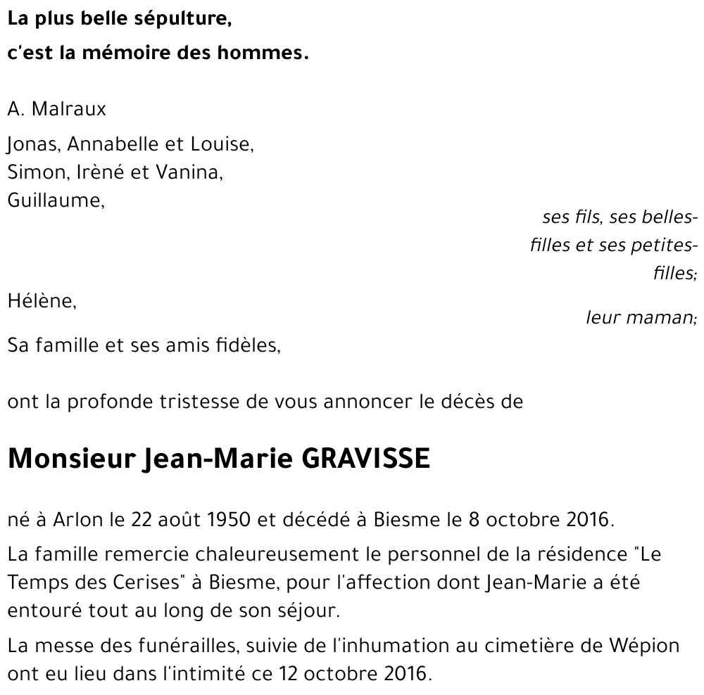 Jean-Marie GRAVISSE