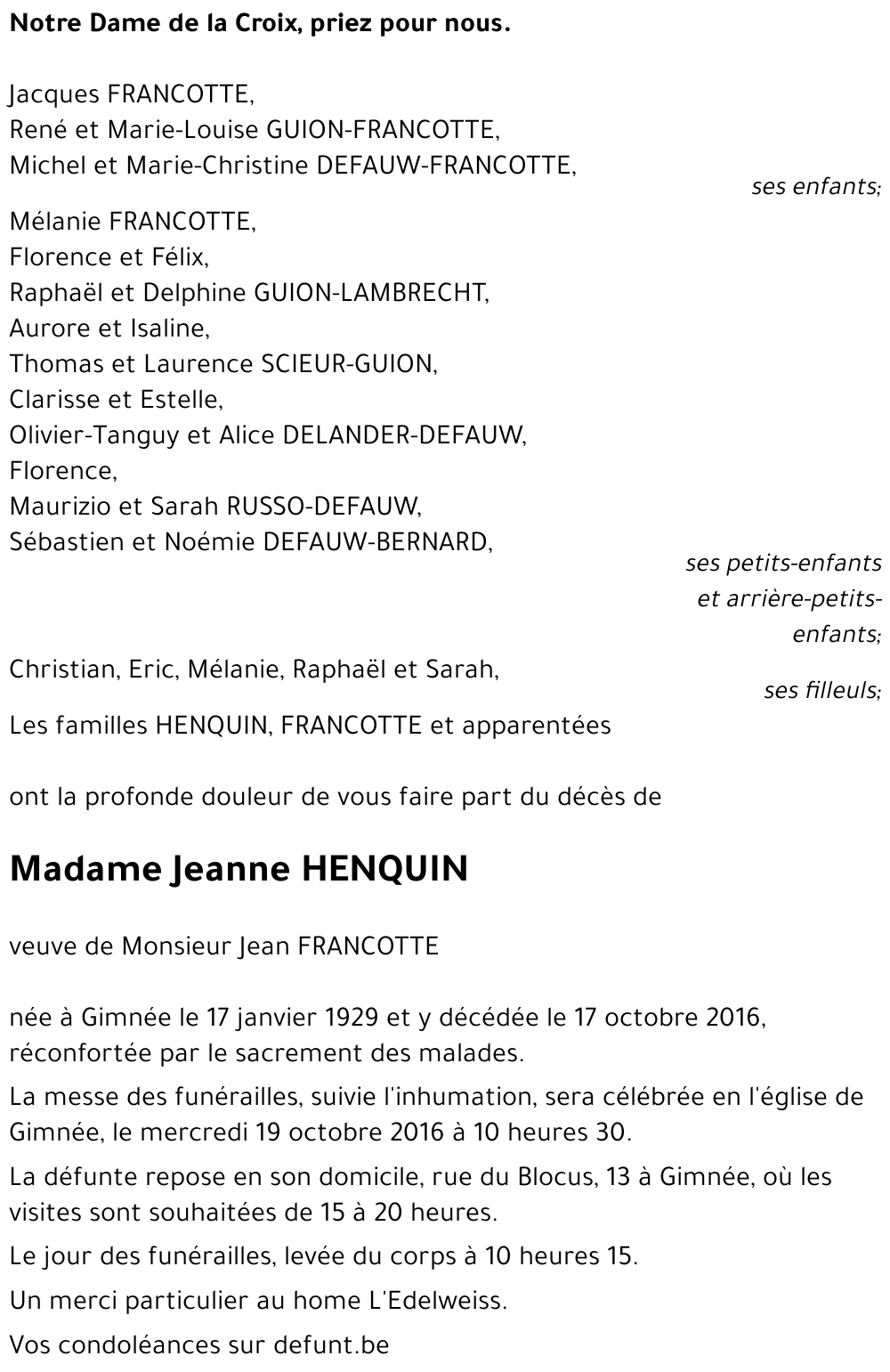Jeanne HENQUIN