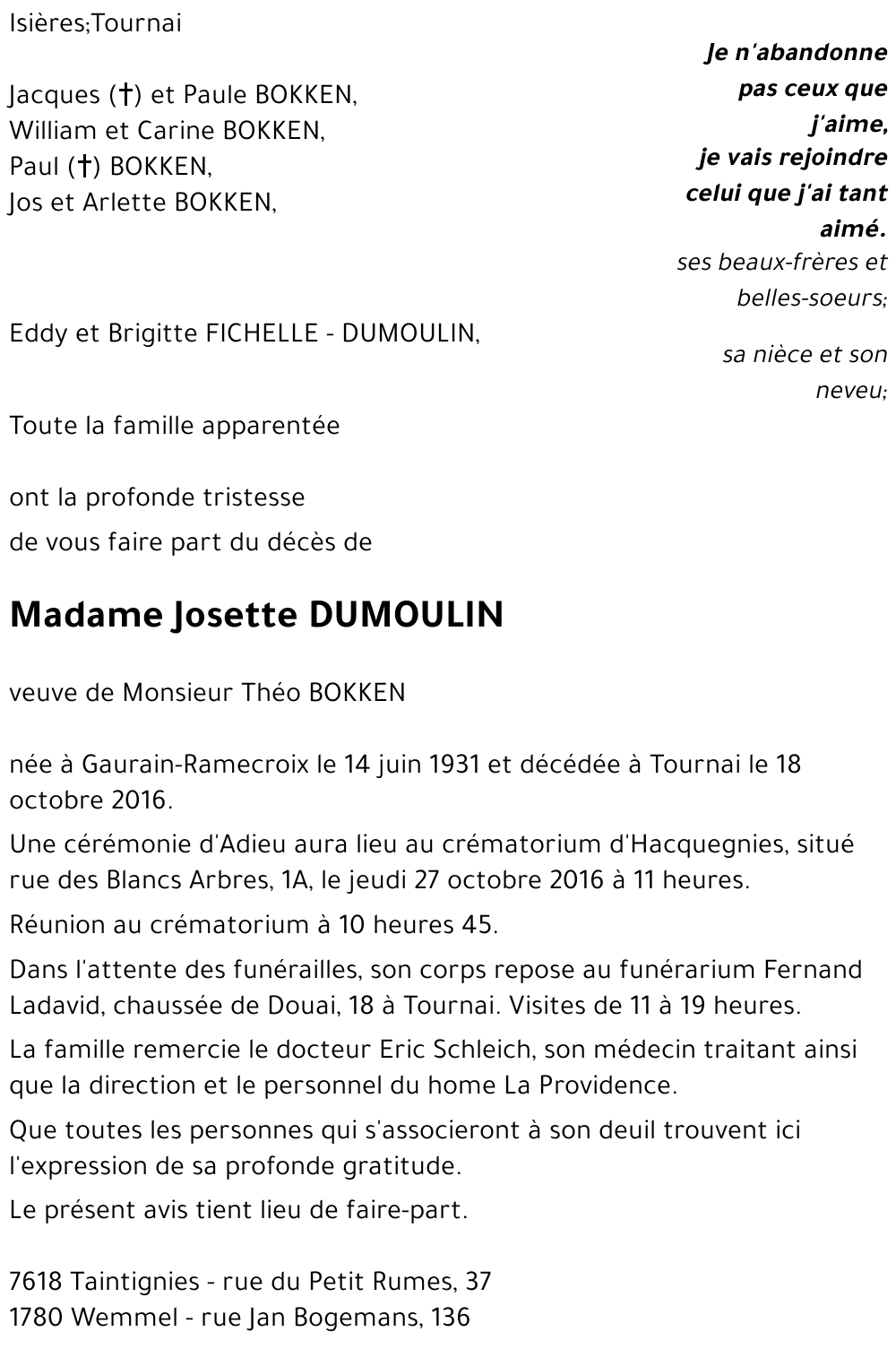 Josette DUMOULIN