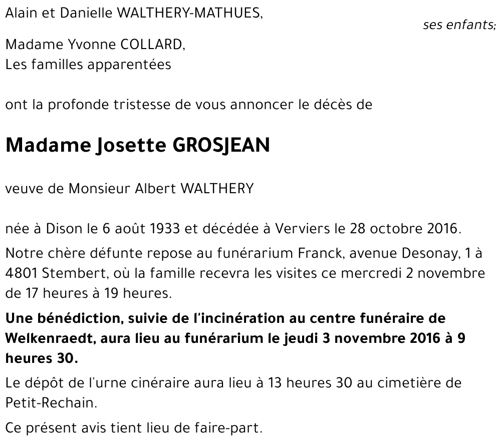 Josette GROSJEAN