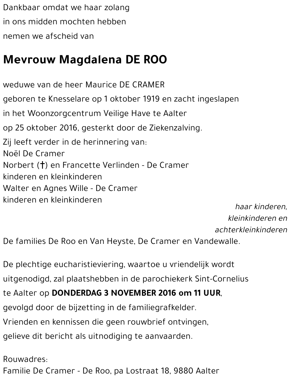 Magdalena DE ROO