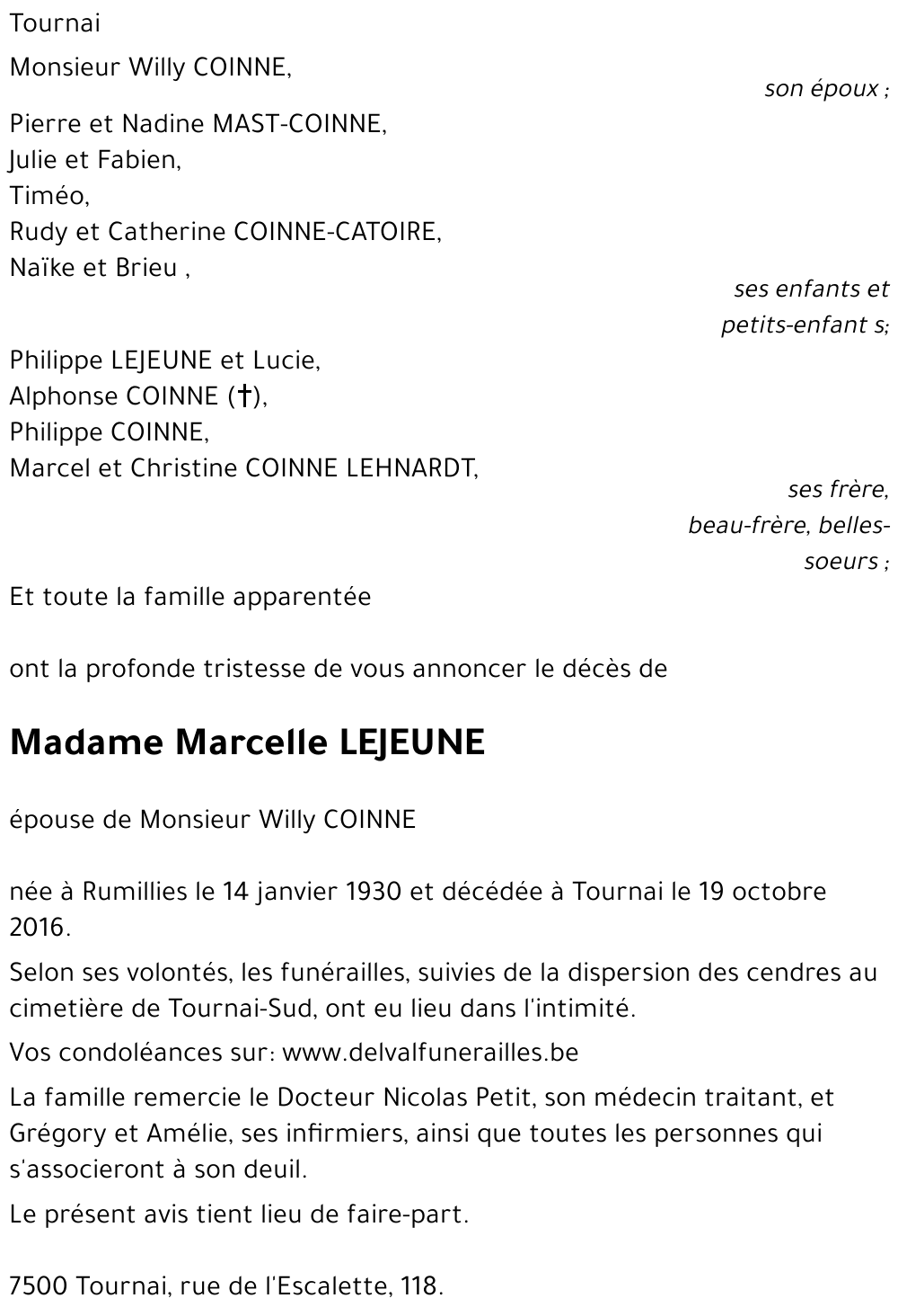 Marcelle LEJEUNE