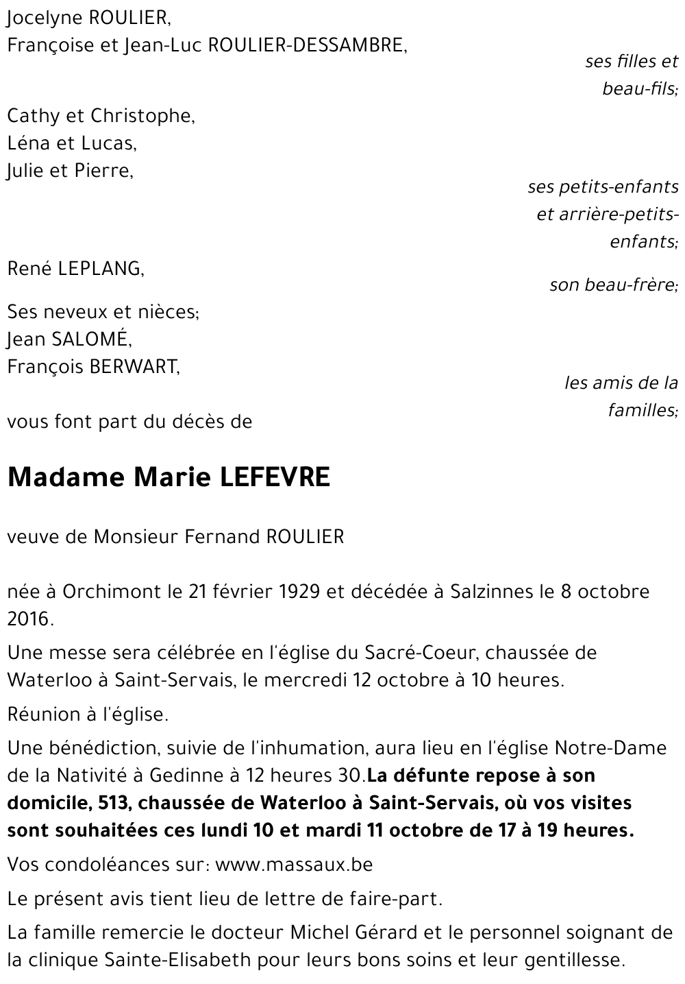 Marie LEFEVRE