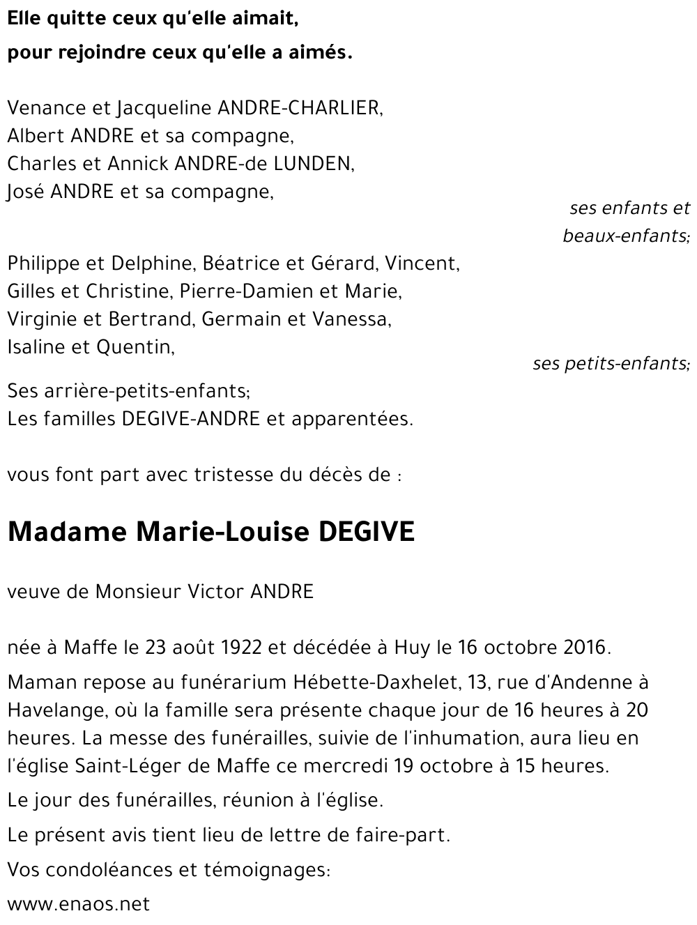 Marie-Louise DEGIVE