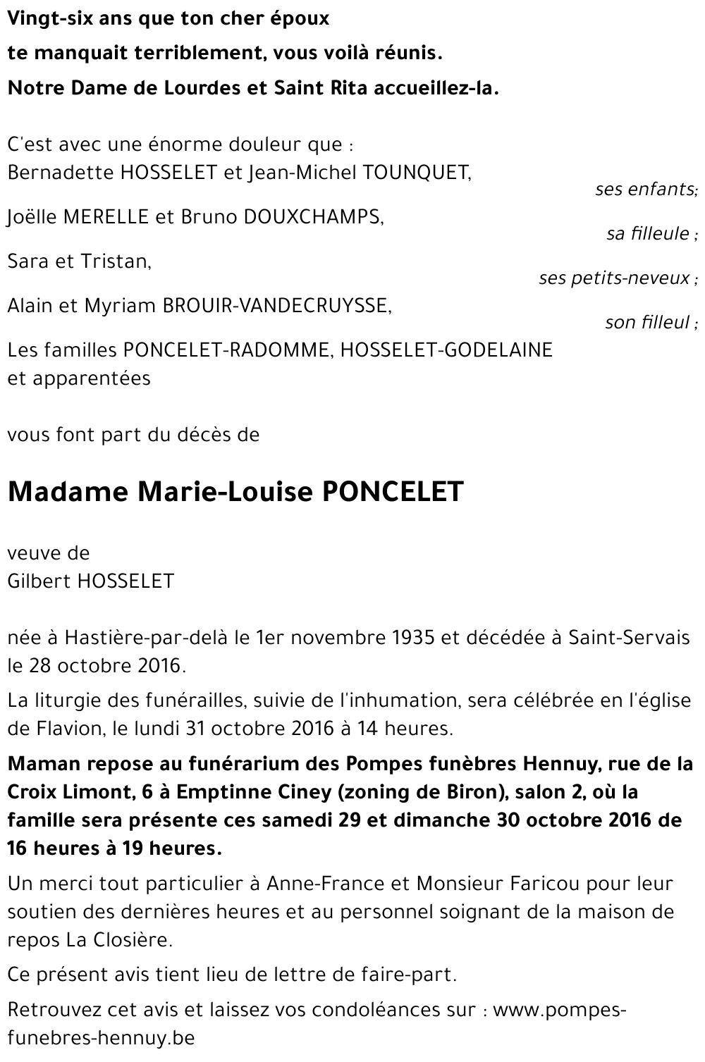 Marie-Louise PONCELET