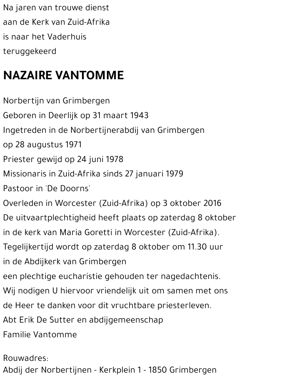 NAZAIRE VANTOMME