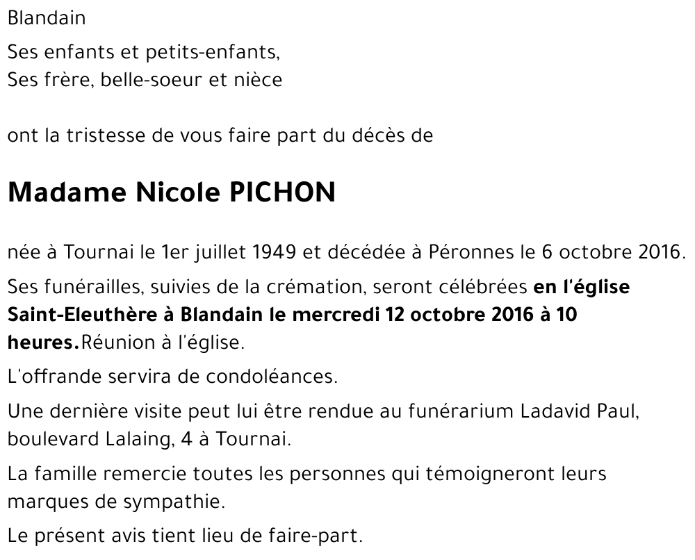 Nicole PICHON