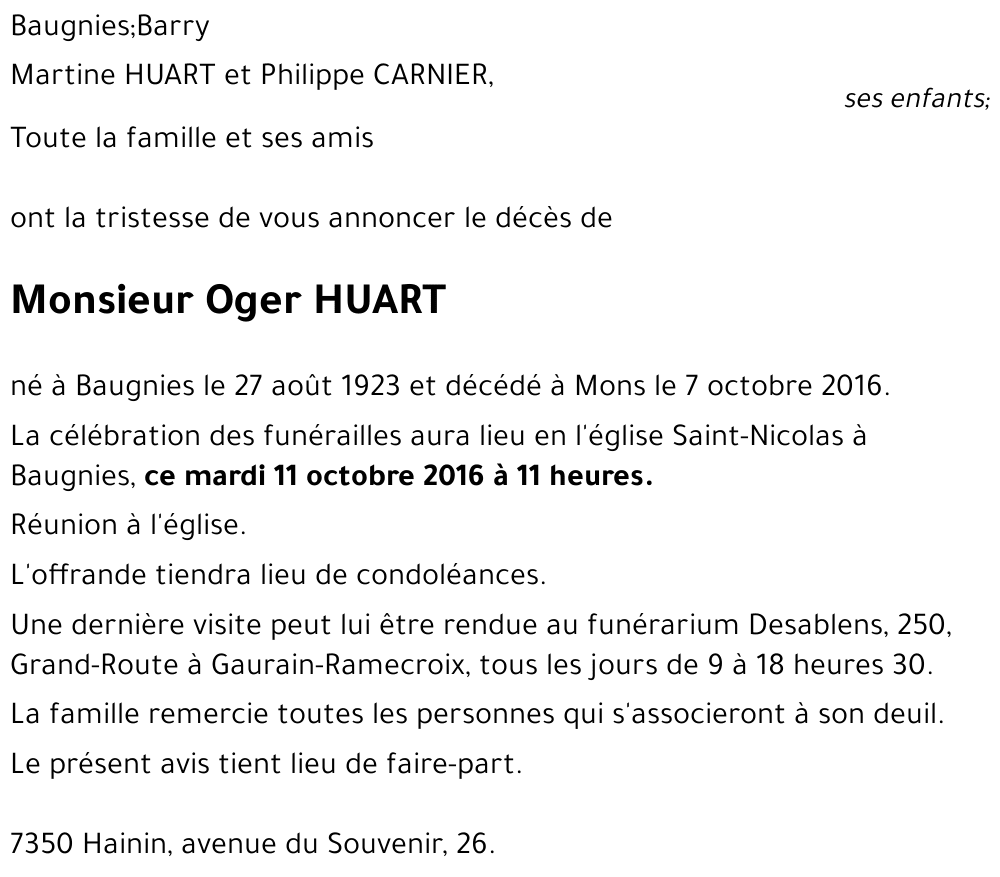 Oger HUART