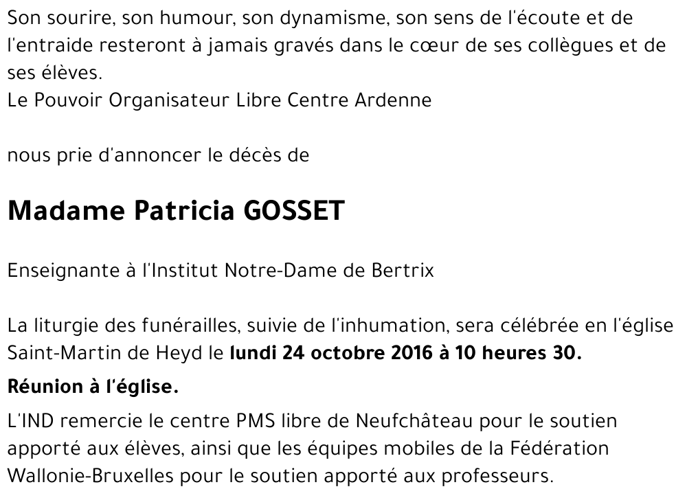 Patricia GOSSET