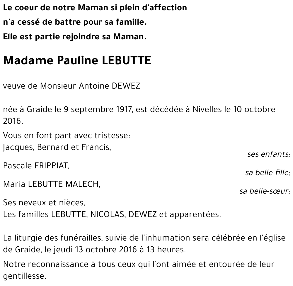 Pauline LEBUTTE