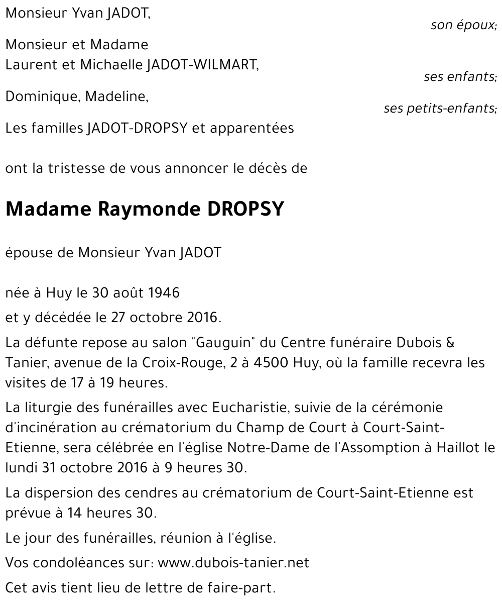 Raymonde DROPSY