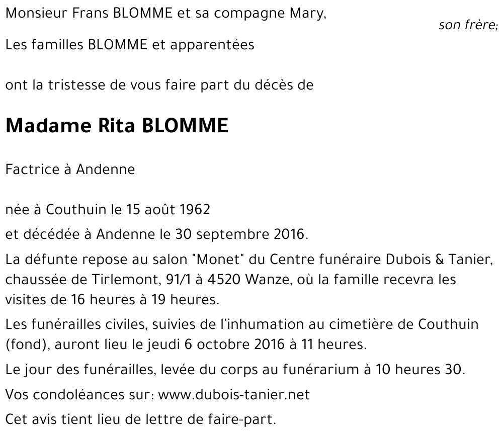 Rita BLOMME