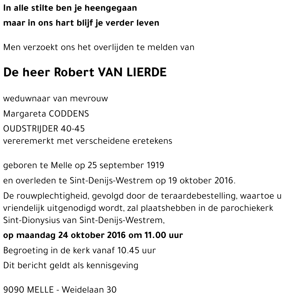 Robert VAN LIERDE