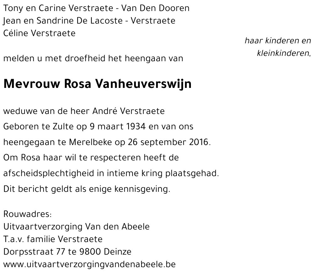 Rosa Vanheuverswijn