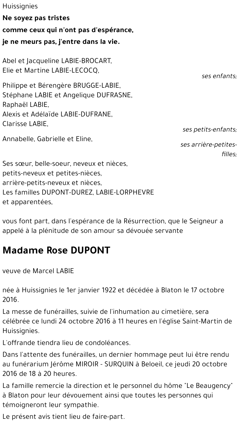 Rose DUPONT