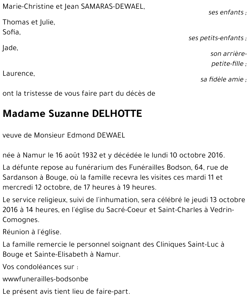 Suzanne DELHOTTE