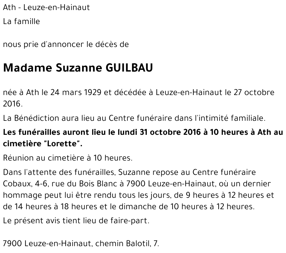 Suzanne Guilbau