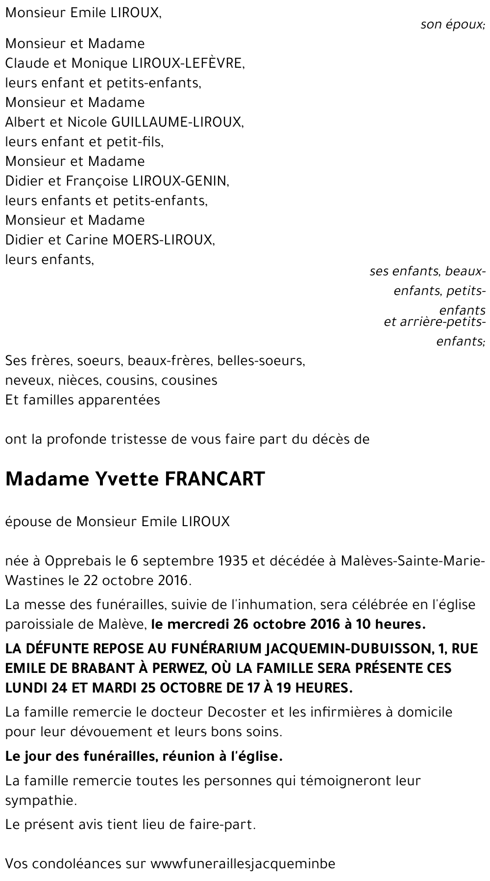 Yvette FRANCART
