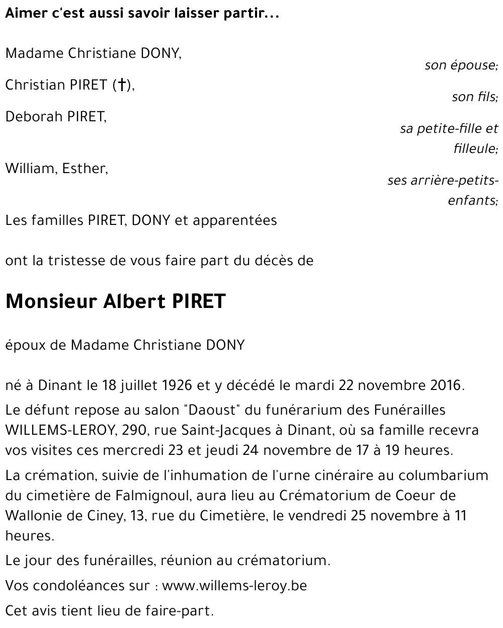Albert PIRET