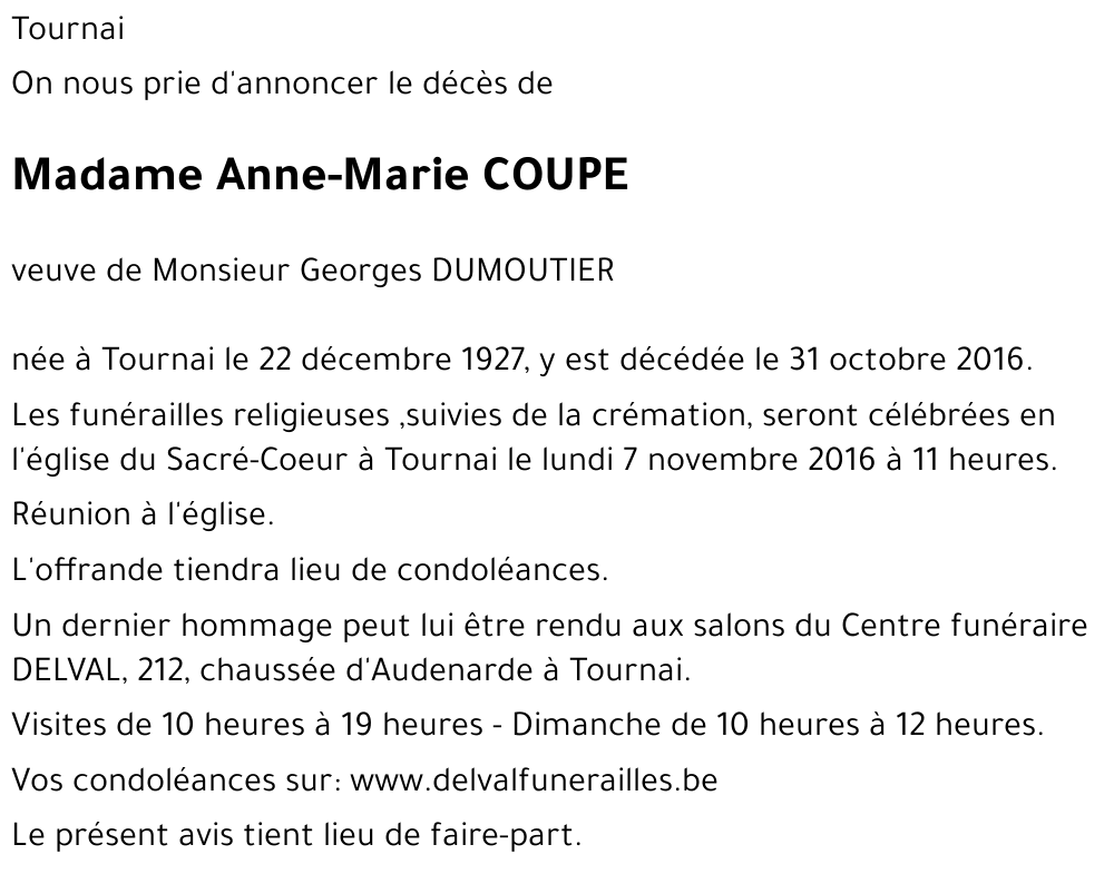 Anne-Marie COUPE