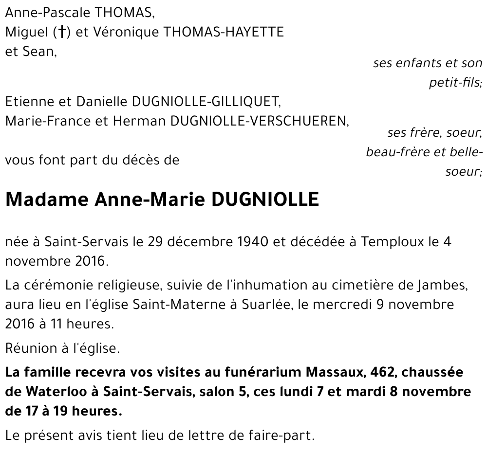 Anne-Marie DUGNIOLLE