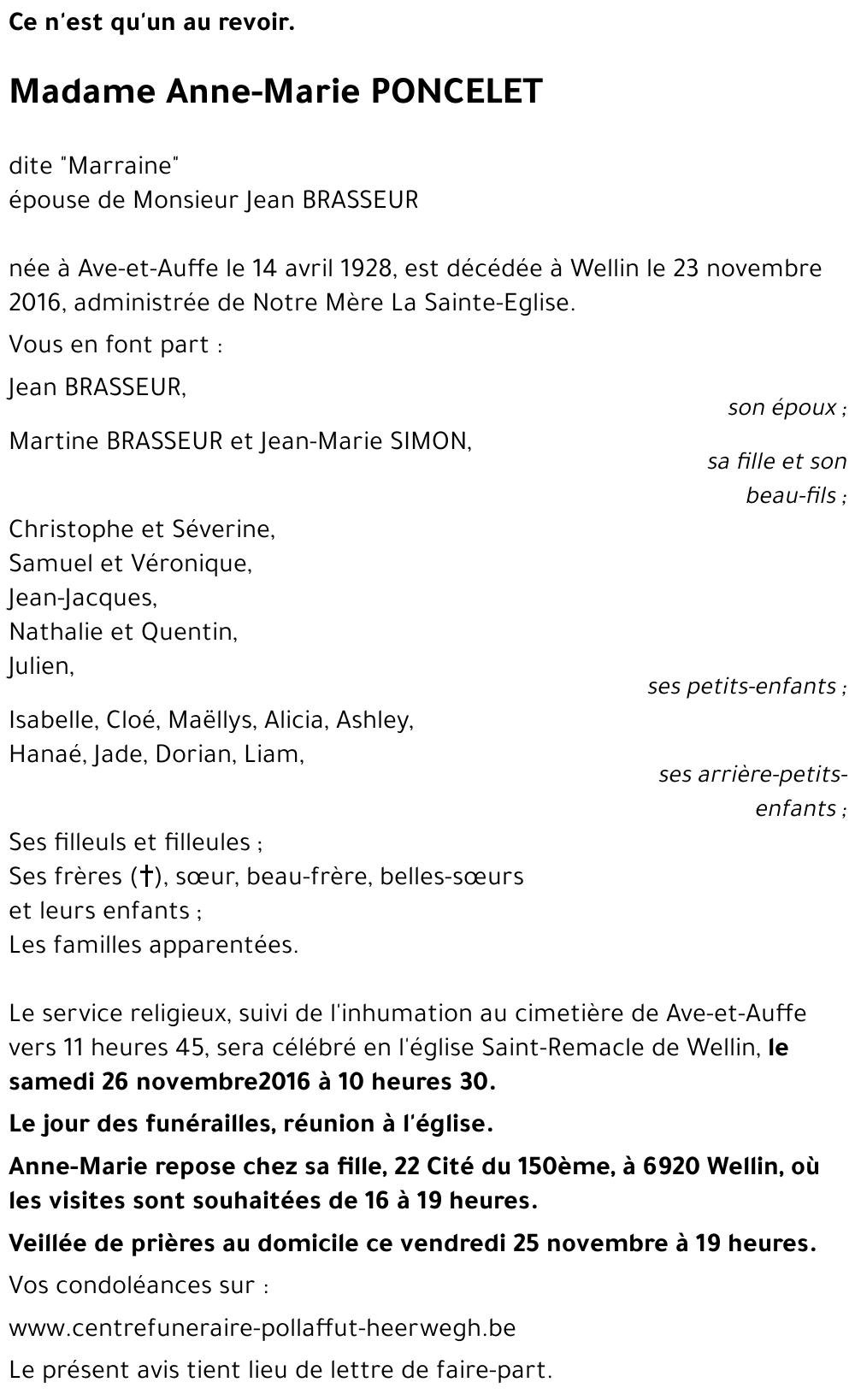Anne-Marie PONCELET