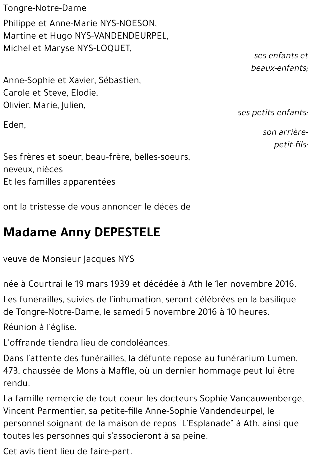 Anny DEPESTELE