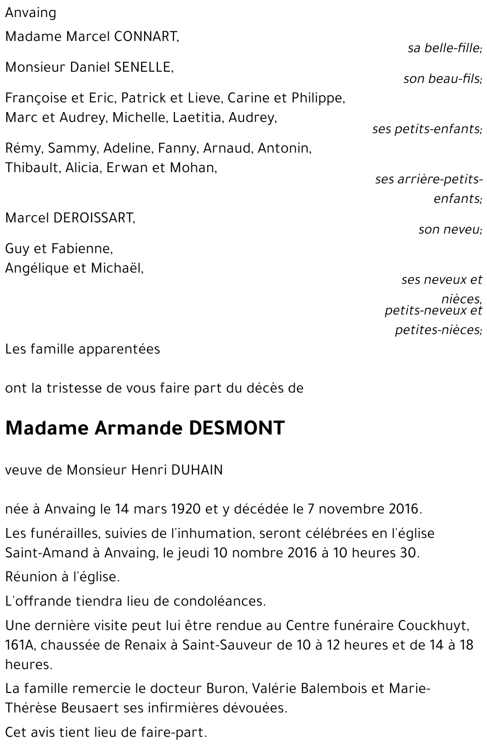 Armande DESMONT