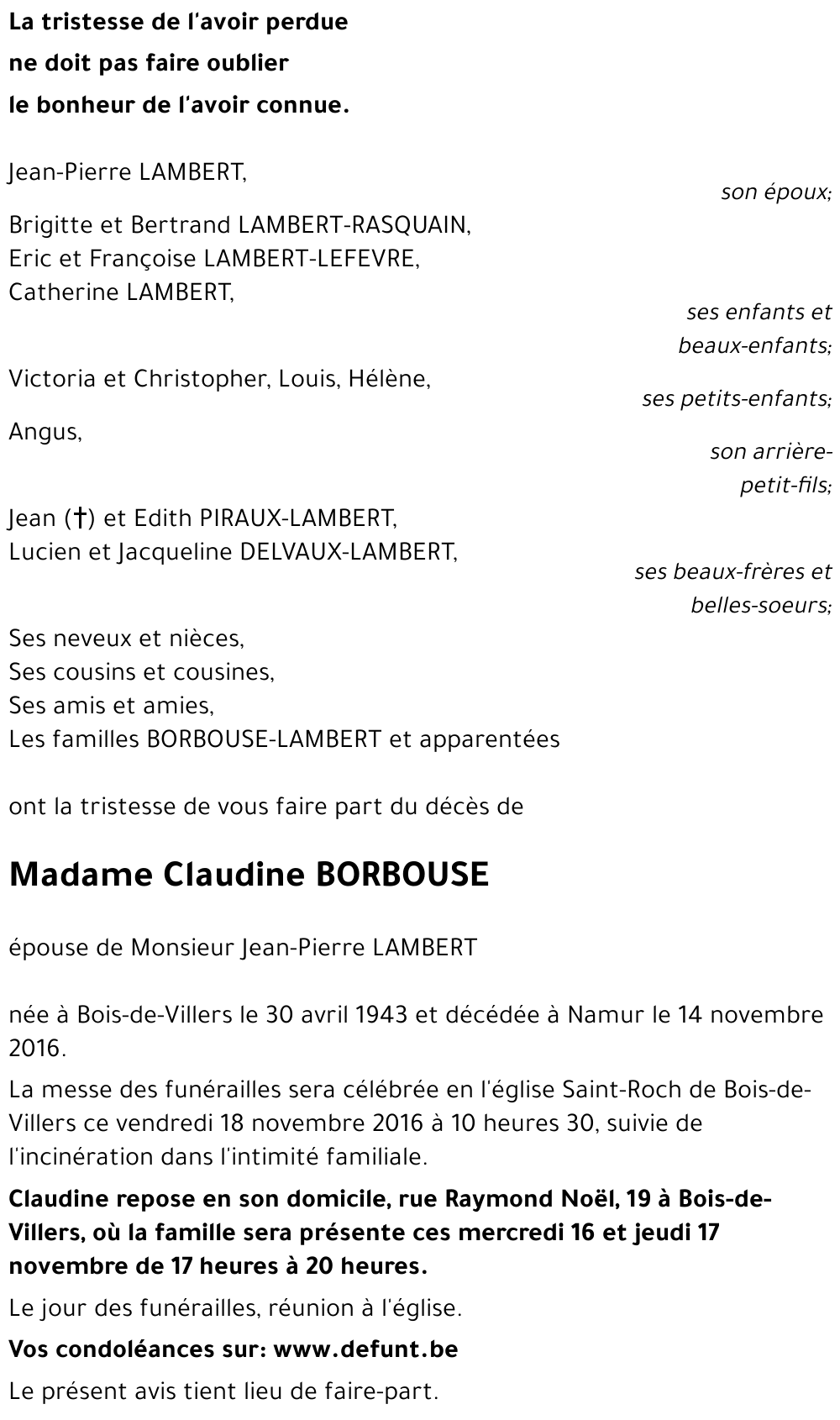 Claudine BORBOUSE