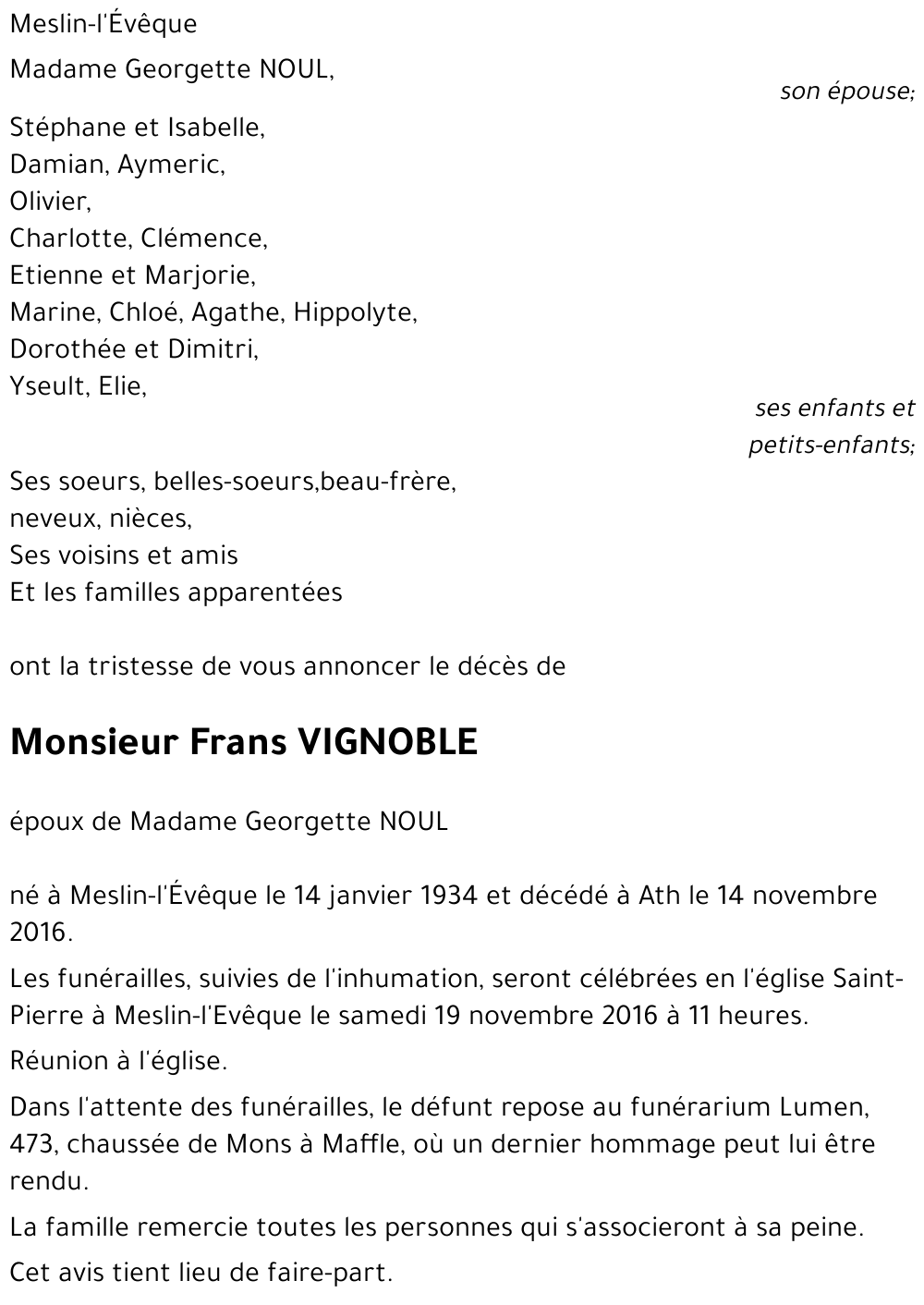 Frans VIGNOBLE