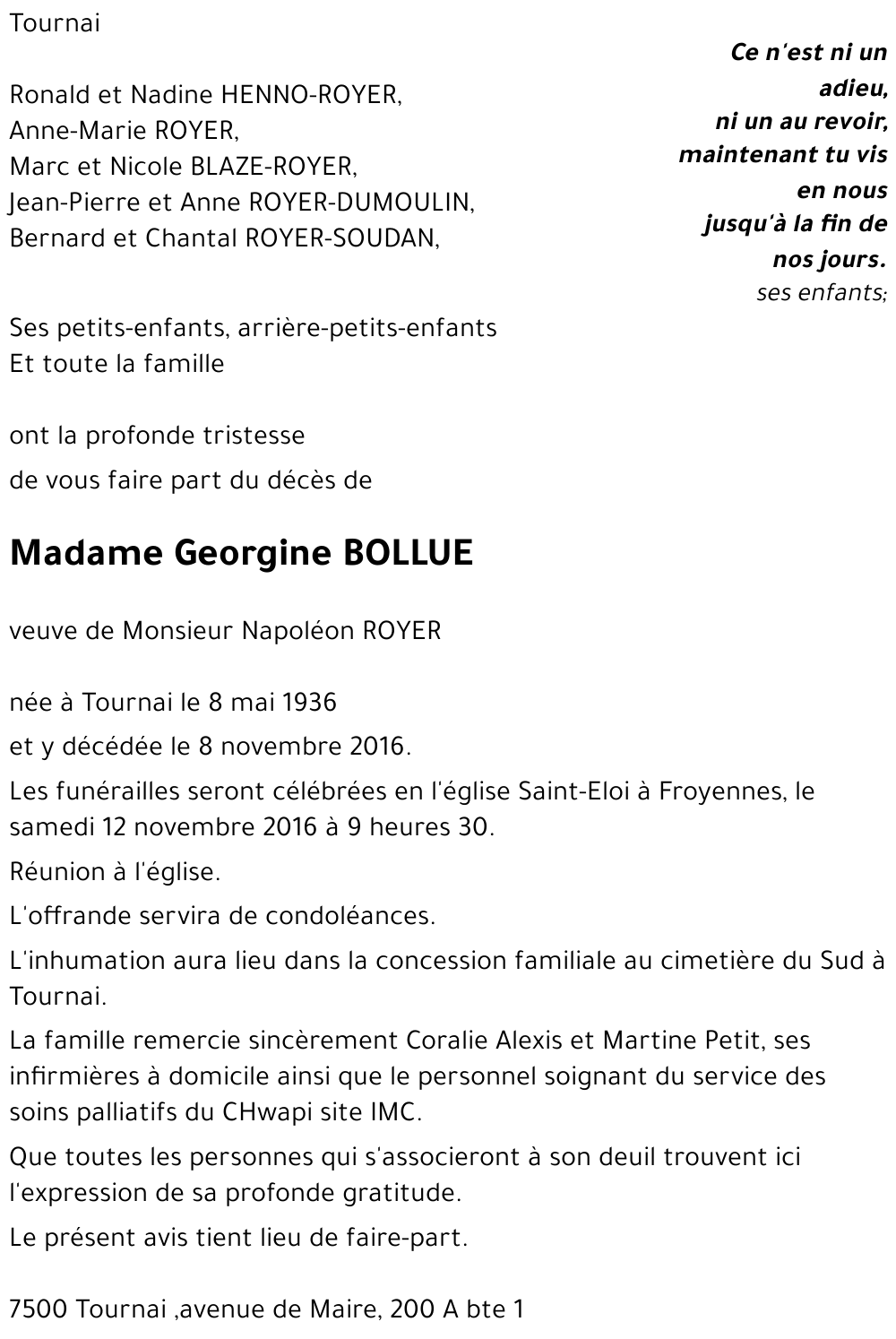 Georgine BOLLUE