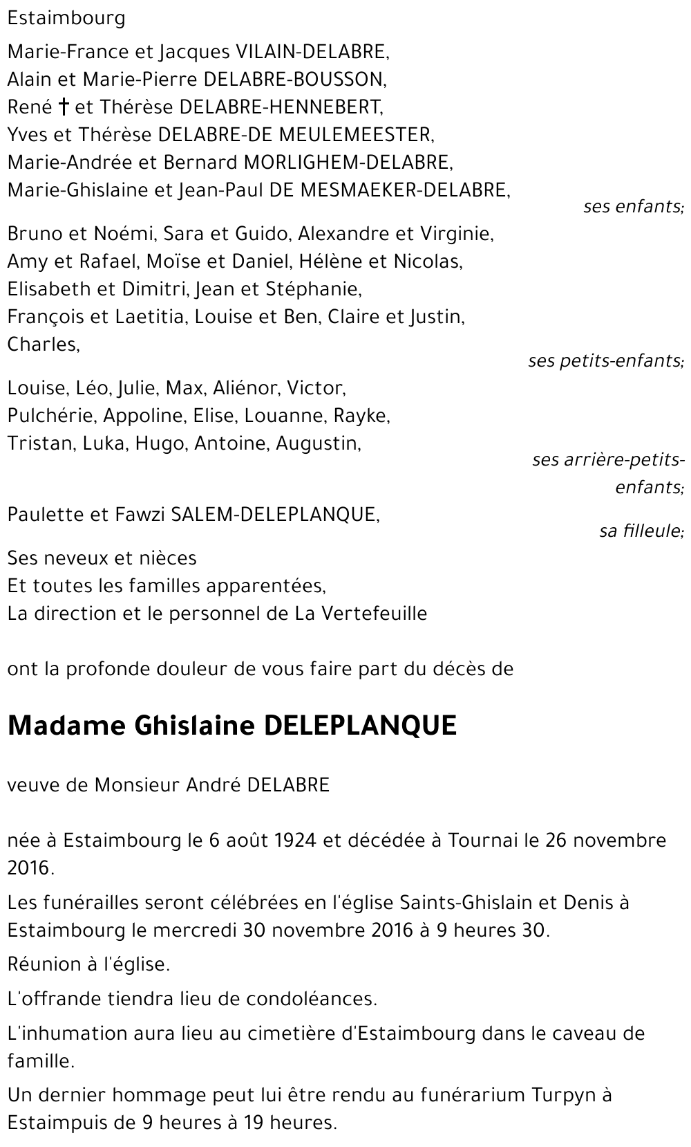 Ghislaine DELEPLANQUE