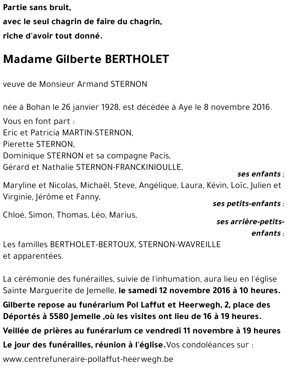 Gilberte BERTHOLET