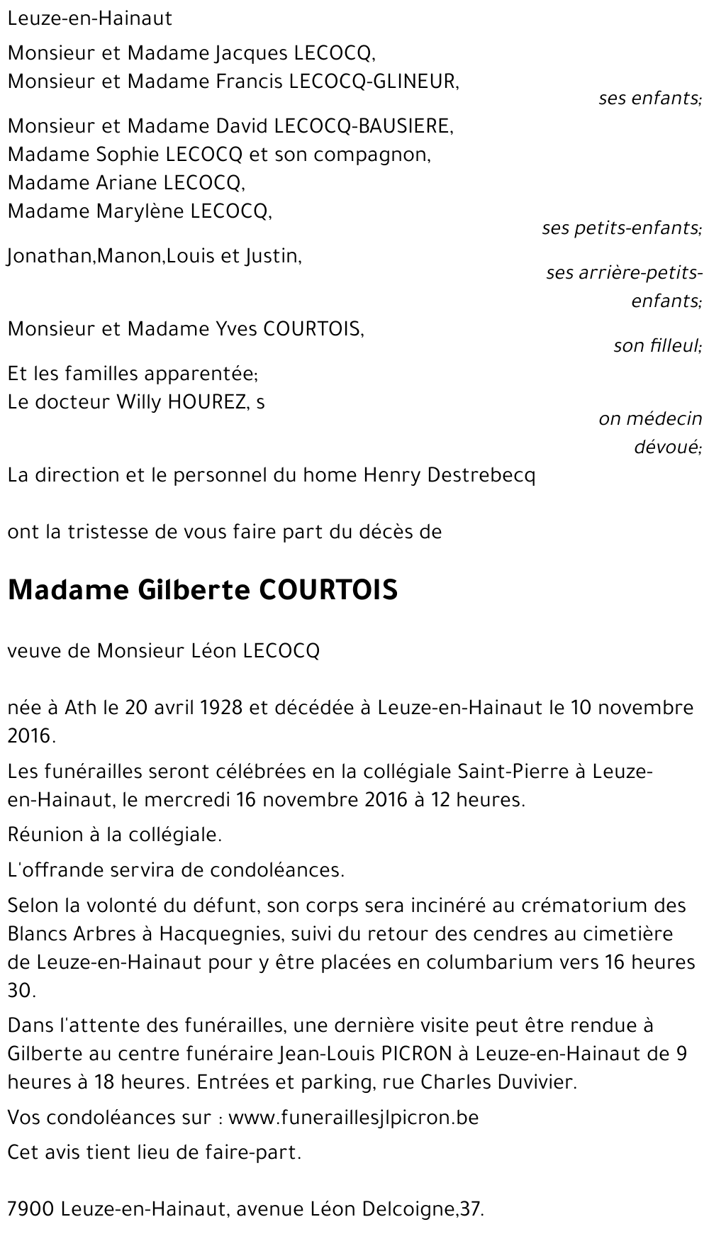 Gilberte COURTOIS