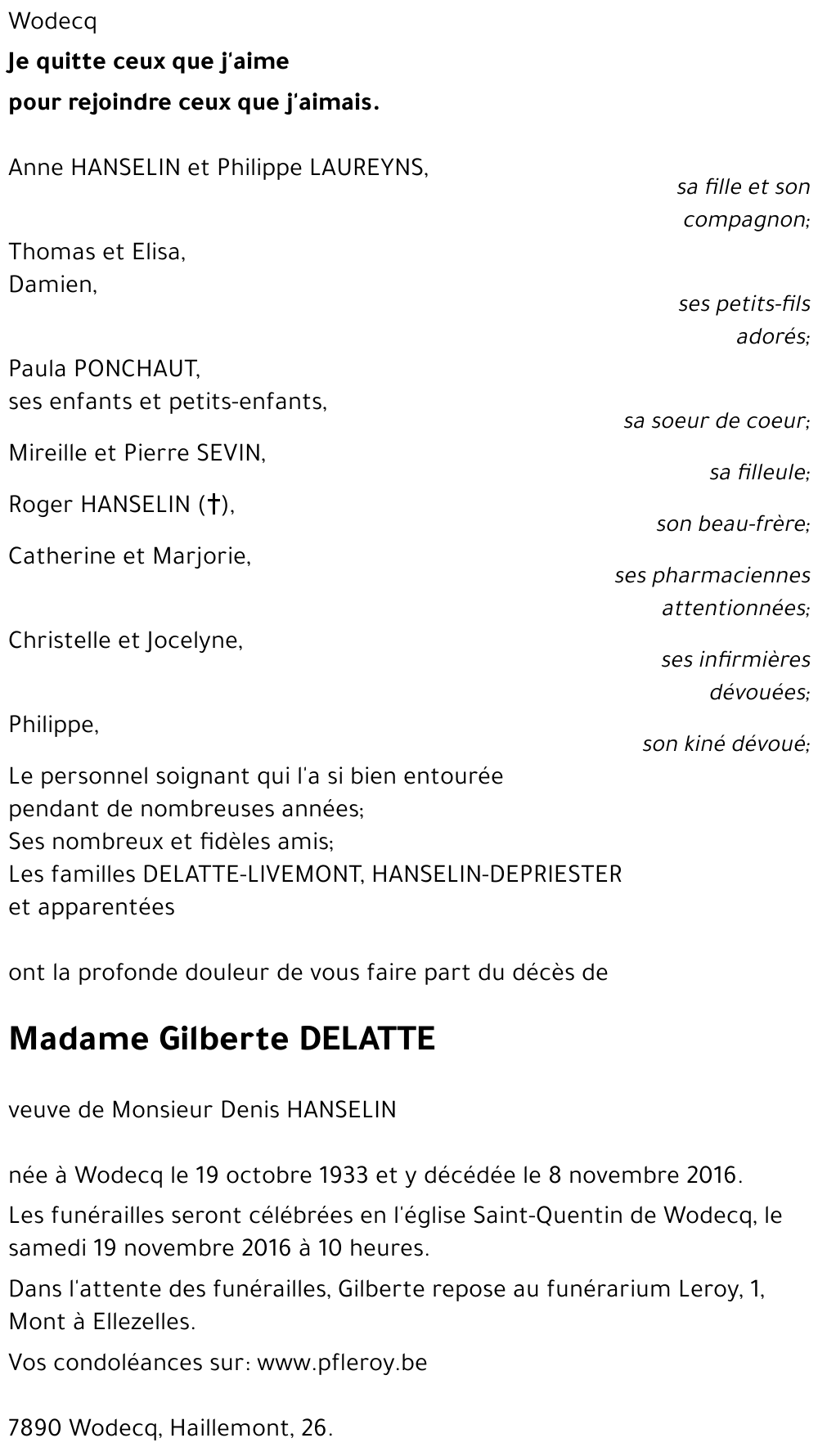 Gilberte DELATTE