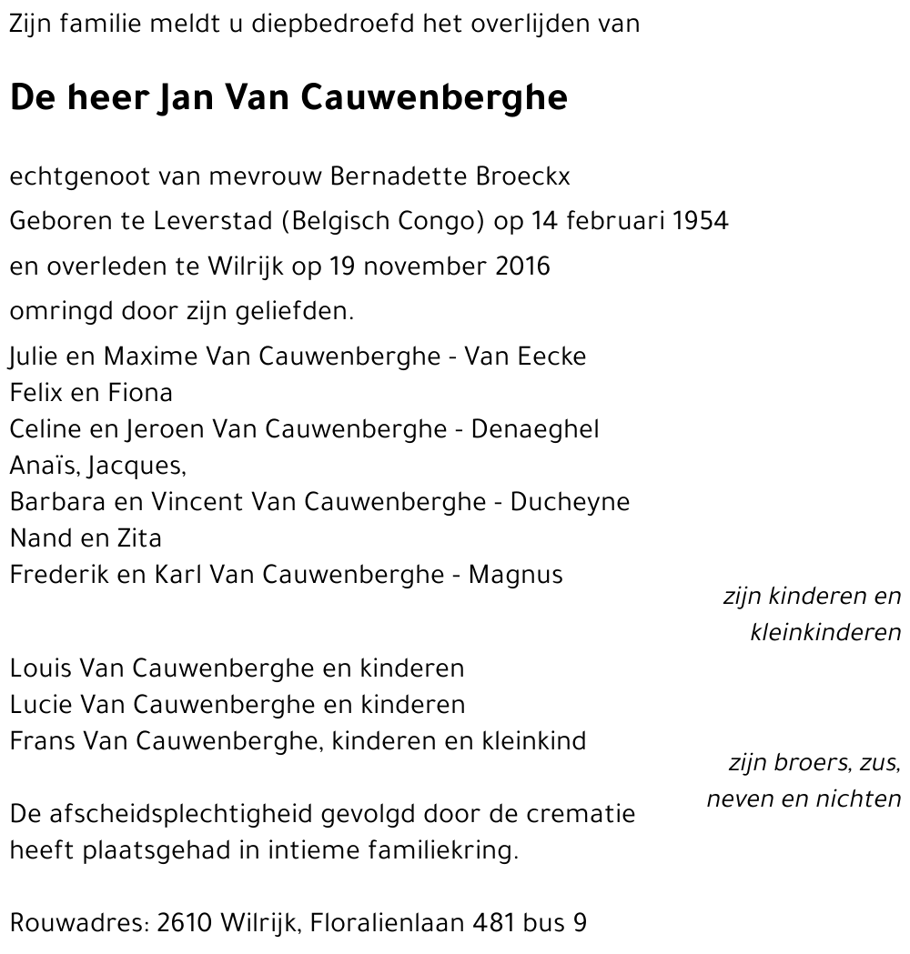 Jan Van Cauwenberghe