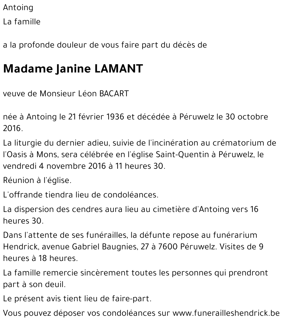 Janine LAMANT