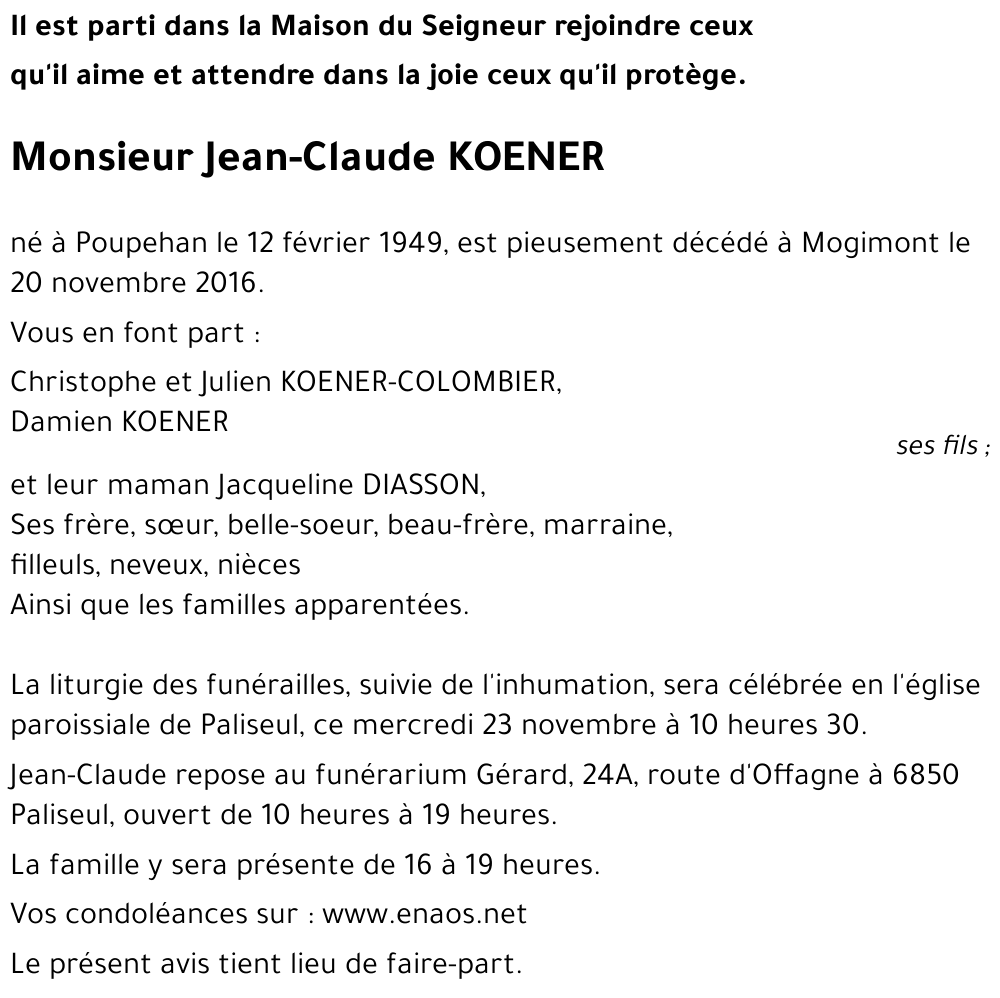 Jean-Claude KOENER