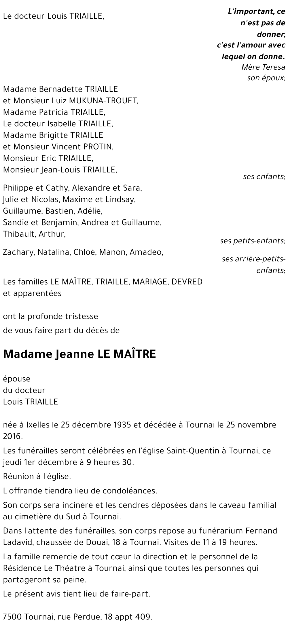 Jeanne LE MAÎTRE