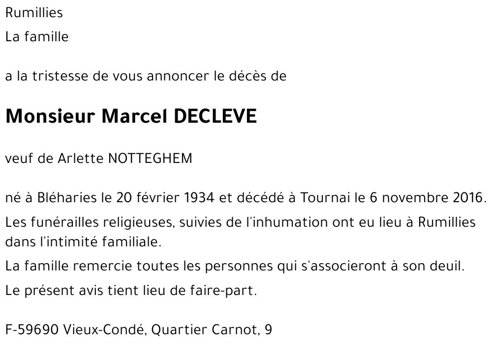 Marcel DECLEVE