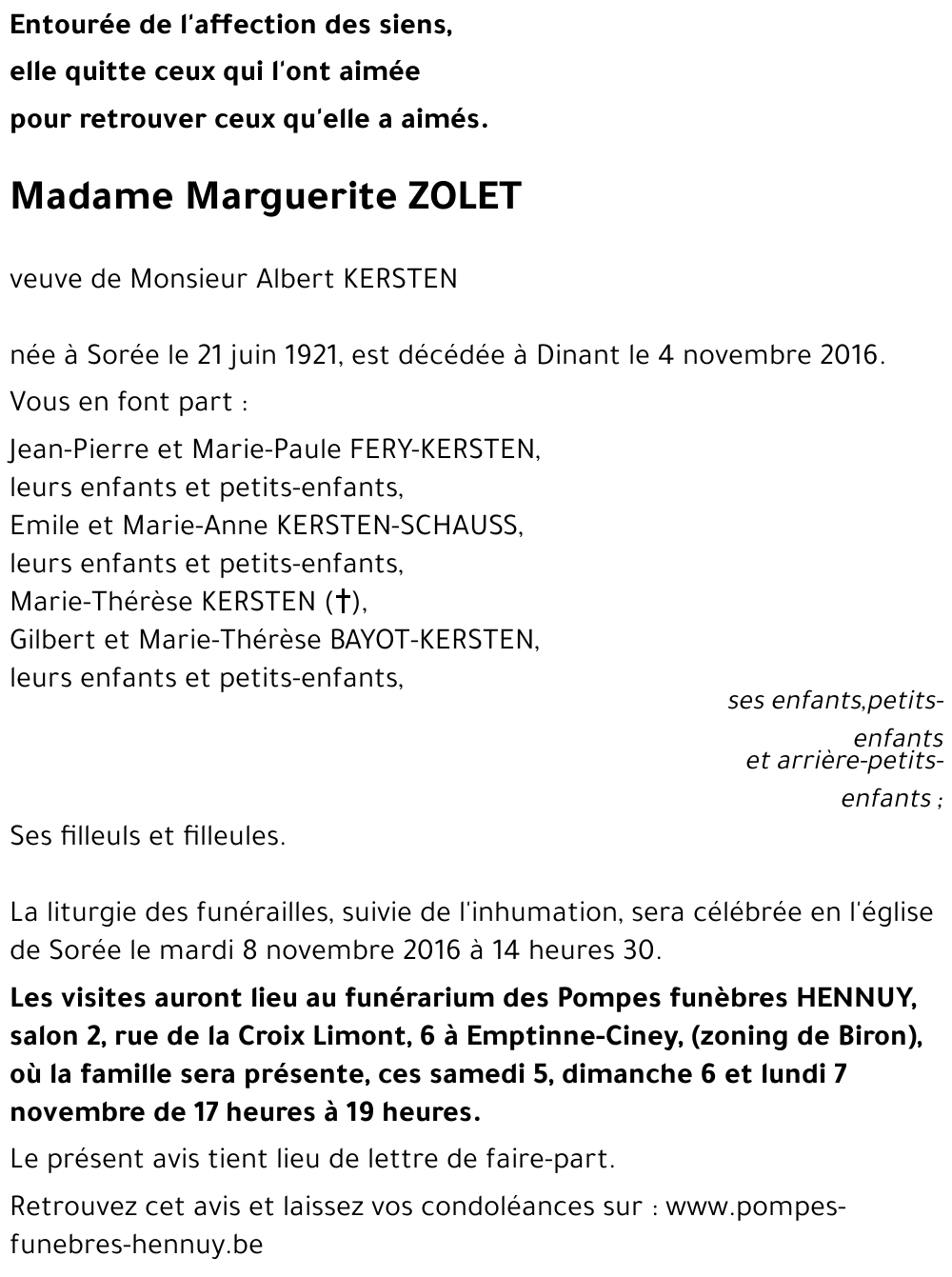 Marguerite ZOLET