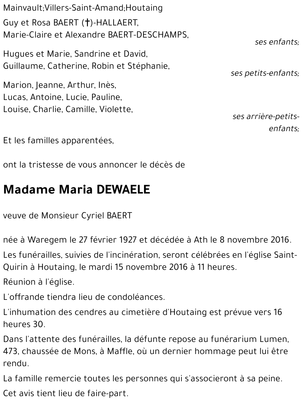 Maria DEWAELE