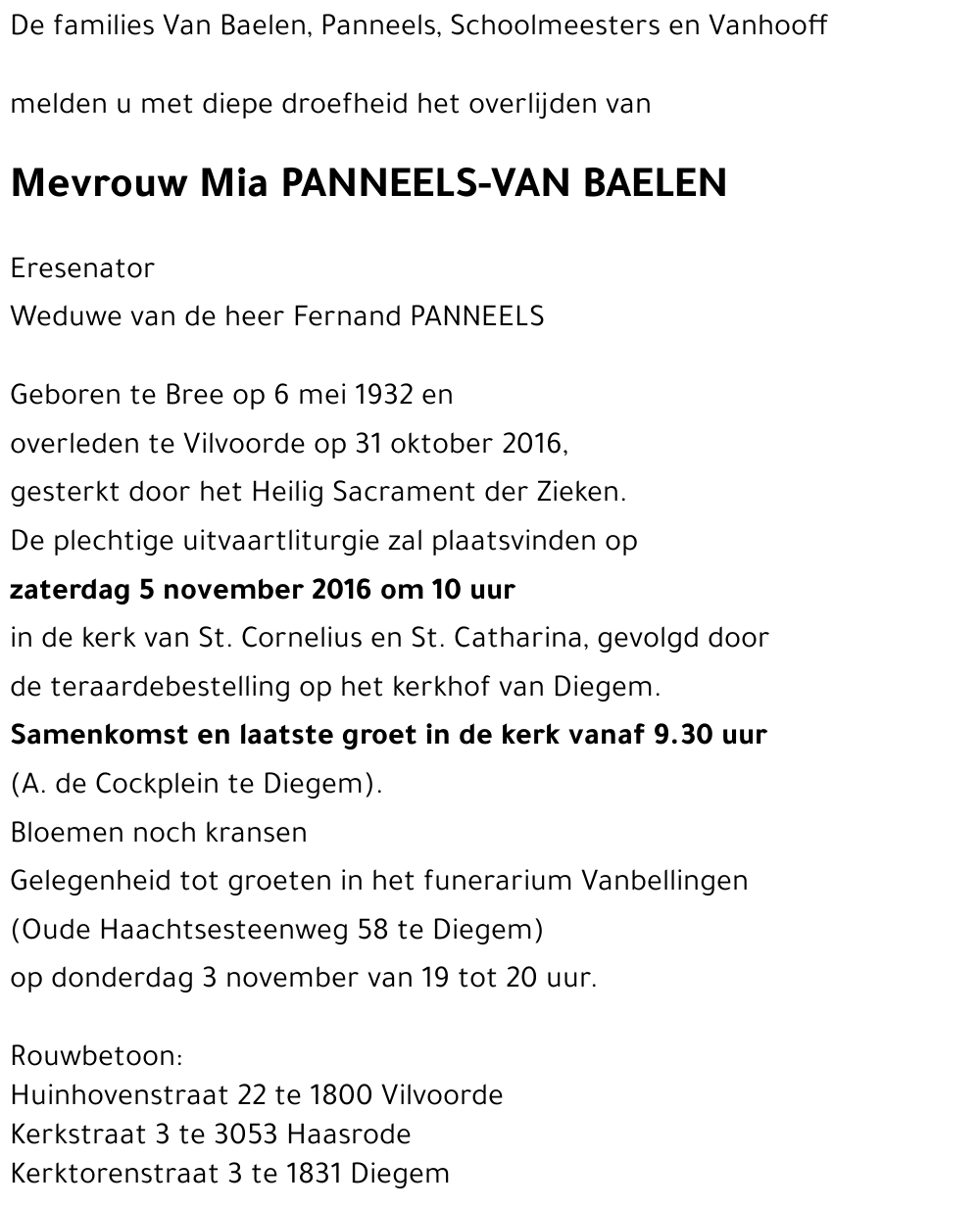 Mia PANNEELS-VAN BAELEN